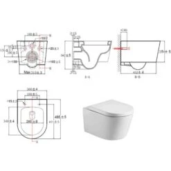 Geberit Toilet Set 112cm Support Frame + Swiss Aqua Technologies Rimless Bowl + White Flush Plate (SATrimlessGeb3) -Bathroom Supplies Store 53751739 4