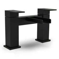 Black Matt Basin Sink Bathroom Luxury Waterfall & Bath Filler Tap Set 9 Black Matt Basin Sink Bathroom Luxury Waterfall & Bath Filler Tap Set -Bathroom Supplies Store 54194180 3