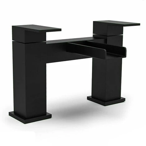 Black Matt Basin Sink Bathroom Luxury Waterfall & Bath Filler Tap Set 5 Black Matt Basin Sink Bathroom Luxury Waterfall & Bath Filler Tap Set - Image 3