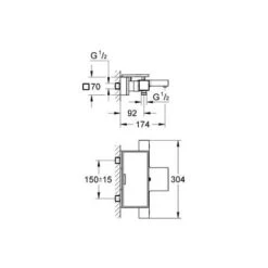 Grohe Grohtherm Cube Thermostatic Bath/shower Mixer 1/2", Chrome (34502000) -Bathroom Supplies Store 54809808 2