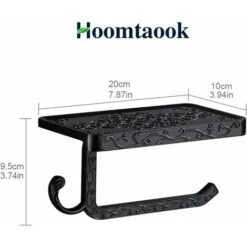LITZEE Toilet Paper Holder Bathroom Accessories Space Aluminum Tissue Mobile Paper Roll Holder Wall Mount Rustproof Vintage Style Black -Bathroom Supplies Store 54902493 5