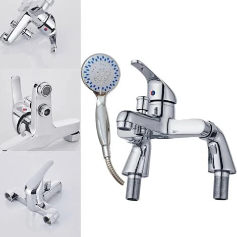 NEW !Bathroom Bath Shower Filler Mixer Tap Single Lever Chrome Solid Brass With Shower Handset And Hose Attachment 3 NEW !Bathroom Bath Shower Filler Mixer Tap Single Lever Chrome Solid Brass With Shower Handset And Hose Attachment