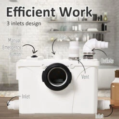 HOMCOM Sewage Pump 600W Dirty Waste Water Marine Toilet W/Cistern Disposal -Bathroom Supplies Store 5540944 5