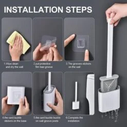 MUFF Toilet Brush & Holders，Silicone Toilet Brush，Deep Cleaner Toilet Brushes & Holders Blue -Bathroom Supplies Store 55623705 5