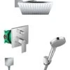 Hansgrohe All-in-one Concealed Shower Set With 23cm Overhead Shower + 2 Jets Hand Shower, Chrome, Hansgrohe Vernis Shape (VernisShape-1) -Bathroom Supplies Store 55631044 1