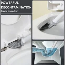 MUFF Toilet Brush And Stand Set, Wall Mounted, Silicone Toilet Brush, Drip Resistant With Base (Black) 10 MUFF Toilet Brush And Stand Set, Wall Mounted, Silicone Toilet Brush, Drip Resistant With Base (Black) -Bathroom Supplies Store 55854676 4