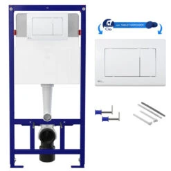 Concealed 1.12m Wall Hung Cistern Frame - Gloss White
