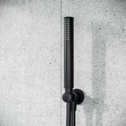 Voilet 2 Dial 2 Way Round Concealed Thermostatic Mixer Valve, Shower Head & Handset Matte Black -Bathroom Supplies Store 56993603 4