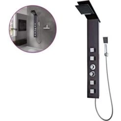 Shower Panel System Glass Brown VidaXL