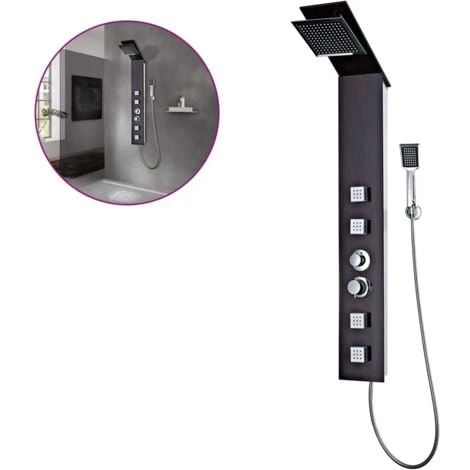 Shower Panel System Glass Brown VidaXL 3 Shower Panel System Glass Brown VidaXL