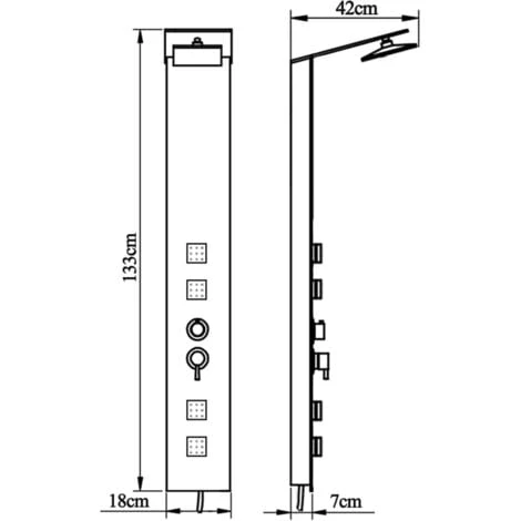 Shower Panel System Glass Brown VidaXL 5 Shower Panel System Glass Brown VidaXL - Image 3