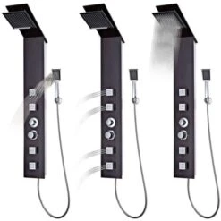 Shower Panel System Glass Brown VidaXL 10 Shower Panel System Glass Brown VidaXL -Bathroom Supplies Store 5757013 4