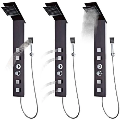 Shower Panel System Glass Brown VidaXL 6 Shower Panel System Glass Brown VidaXL - Image 4