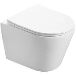 Geberit Toilet Set Duofix Frame + SAT Infinitio Rimless WC , Invisible Fixings + White Flush Plate (InfinitioGeb3) -Bathroom Supplies Store 58049119 4