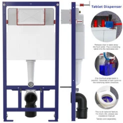 Matt Black Rimless ECO Wall Hung Toilet Pan, Seat & 1.12m Concealed WC 3-in-1 Cistern Frame Inc. Flush Plate 9 Matt Black Rimless ECO Wall Hung Toilet Pan, Seat & 1.12m Concealed WC 3-in-1 Cistern Frame Inc. Flush Plate -Bathroom Supplies Store 58225457 3