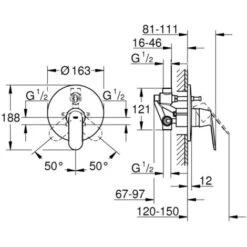 Grohe Eurosmart Cosmopolitan Single-lever Bath/shower Mixer 1/2", Chrome (32879000) -Bathroom Supplies Store 58337761 5