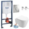 Grohe Toilet Set Frame + SAT Infinitiorimless WC Invisible Fixing + Chrome Flush Plate (RapidSL-Infinitio-2) -Bathroom Supplies Store 58387138 1