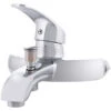 Bathtub Faucet Zinc Alloy, Chrome, Hot-Cold Water, Low Spout, Single-lever [QLI-FA-9703] (QLI-FA-9703) -Bathroom Supplies Store 58514608 1