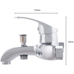 Bathtub Faucet Zinc Alloy, Chrome, Hot-Cold Water, Low Spout, Single-lever [QLI-FA-9703] (QLI-FA-9703) -Bathroom Supplies Store 58514608 2