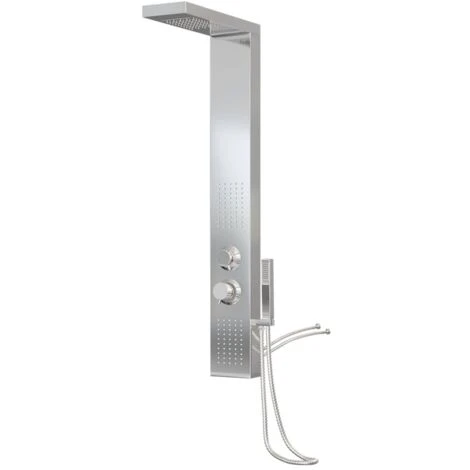 Shower Panel System Stainless Steel Square VidaXL 6 Shower Panel System Stainless Steel Square VidaXL - Image 4