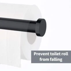 Black Towel And Toilet Roll Holder Set Bathroom Accessory Set 4 Piece Toilet Roll Holder And Towel Ring And Hook SUS304 Stainless Steel Wall Mounted -Bathroom Supplies Store 59151907 5