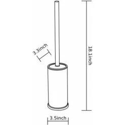 Black Toilet Brush Holder, Toilet Brush Black Aluminum Round Toilet Bowl Brush And Holder For Bathroom -Bathroom Supplies Store 59177624 5