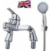 Modern Bathroom Bath Shower Filler Mixer Tap Single Lever Chrome Solid Brass With Shower Handset And Hose Attachment 1 Modern Bathroom Bath Shower Filler Mixer Tap Single Lever Chrome Solid Brass With Shower Handset And Hose Attachment -Bathroom Supplies Store 59499053 1