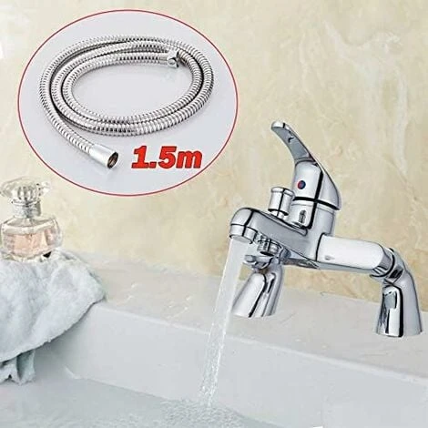 Modern Bathroom Bath Shower Filler Mixer Tap Single Lever Chrome Solid Brass With Shower Handset And Hose Attachment 5 Modern Bathroom Bath Shower Filler Mixer Tap Single Lever Chrome Solid Brass With Shower Handset And Hose Attachment - Image 3