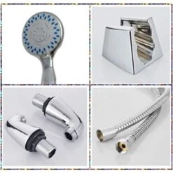 Modern Bathroom Bath Shower Filler Mixer Tap Single Lever Chrome Solid Brass With Shower Handset And Hose Attachment 11 Modern Bathroom Bath Shower Filler Mixer Tap Single Lever Chrome Solid Brass With Shower Handset And Hose Attachment -Bathroom Supplies Store 59499053 5