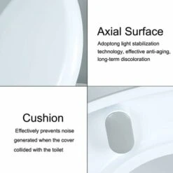 Toilet Seat, Soft Close Toilet Seat White With Quick Release For Easy Clean, Top Fixing, Stay Tight Toilet Lid Oval Shape, Heavy Duty Urea-Formaldehyde Anti-Bacterial Material -Bathroom Supplies Store 59499787 3