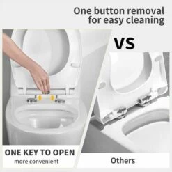 Toilet Seat, Soft Close Toilet Seat White With Quick Release For Easy Clean, Top Fixing, Stay Tight Toilet Lid Oval Shape, Heavy Duty Urea-Formaldehyde Anti-Bacterial Material -Bathroom Supplies Store 59499787 4