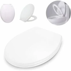 White Toilet Seat, Anti-slam Soft Close Toilet Seat, Quick Release Cleaning, Top Fix Easy Installation, Standard O Shape Toilet Seat