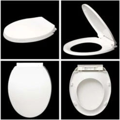 White Toilet Seat, Anti-slam Soft Close Toilet Seat, Quick Release Cleaning, Top Fix Easy Installation, Standard O Shape Toilet Seat -Bathroom Supplies Store 59499803 3