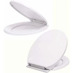 White Toilet Seat, Anti-slam Soft Close Toilet Seat, Quick Release Cleaning, Top Fix Easy Installation, Standard O Shape Toilet Seat -Bathroom Supplies Store 59499803 4