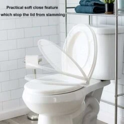 White Toilet Seat, Anti-slam Soft Close Toilet Seat, Quick Release Cleaning, Top Fix Easy Installation, Standard O Shape Toilet Seat -Bathroom Supplies Store 59499803 5