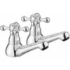 Traditional Victorian Pair Of Bathroom Sink Basin Taps Twin Cross Head Handles Hot And Cold Brass Faucet Polished Chrome Bath -Bathroom Supplies Store 59500077 1