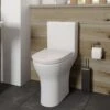 Comfort Height Rimless Close Coupled Toilet WC Soft Close Seat White Ceramic -Bathroom Supplies Store 60304351 1