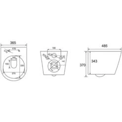 Matt Black Rimless Wall Hung Toilet & VITRA Concealed WC Cistern Frame - Square Plate Set -Bathroom Supplies Store 60788992 4