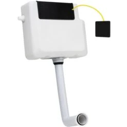 Colore Concealed Cistern With Front Access And Square Matt Black Modern Dual Flush Push Button