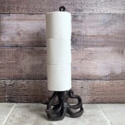 Octopus Loo Roll Holder In Cast Iron -Bathroom Supplies Store 61872234 3