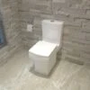 Close Coupled Toilet White Ceramic Square Modern Bathroom Pan & Seat WC Bathroom 2 Close Coupled Toilet White Ceramic Square Modern Bathroom Pan & Seat WC Bathroom -Bathroom Supplies Store 63680767 1