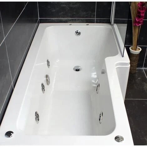 L Shaped Spa Bath And Screen With Whirlpool - Right Hand Option, 6 Jets 6 L Shaped Spa Bath And Screen With Whirlpool - Right Hand Option, 6 Jets - Image 4