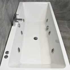 Suzie Slim 1700mm X 750mm Square Centre Tap Hole Whirlpool Spa Bath - 6/11 Jets, 6 Jets -Bathroom Supplies Store 64565411 2