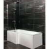 L Shaped Square Shower Bath With Screen And Panel - Left Hand Option, Without End Panel -Bathroom Supplies Store 64565533 1
