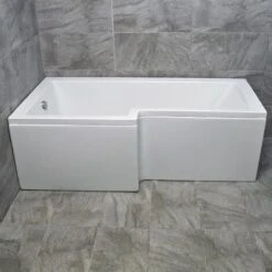 L Shaped Square Shower Bath With Screen And Panel - Left Hand Option, Without End Panel -Bathroom Supplies Store 64565533 3