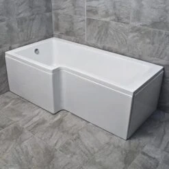 L Shaped Square Shower Bath With Screen And Panel - Left Hand Option, Without End Panel -Bathroom Supplies Store 64565533 4