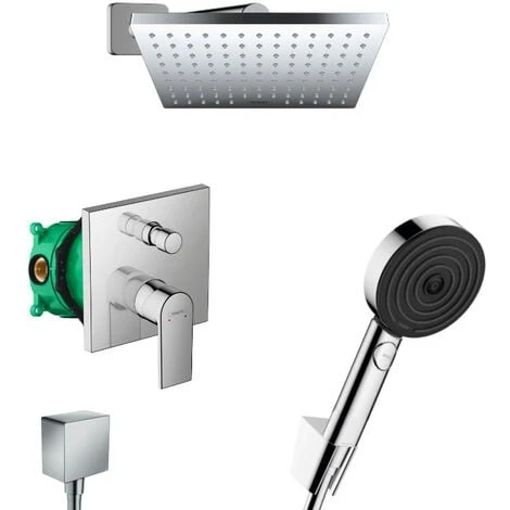 Hansgrohe Vernis Shape Pulsify All-in-one Concealed Shower Set With 230 XXL Overhead Shower + Performance 3-jet Hand Shower 3 Hansgrohe Vernis Shape Pulsify All-in-one Concealed Shower Set With 230 XXL Overhead Shower + Performance 3-jet Hand Shower