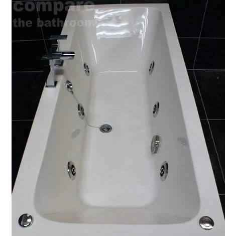 1700mm X 700mm Double Ended Square Bath With 6 Jet Or 11 Jet Whirlpool, 6 Jet 4 1700mm X 700mm Double Ended Square Bath With 6 Jet Or 11 Jet Whirlpool, 6 Jet - Image 2