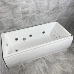 Sloane 1700 X 750mm Whirlpool Acrylic White Spa Bath - 6 Jet Or 11 Jet, 6 Jets-Standard Bath -Bathroom Supplies Store 66963778 2