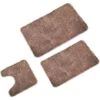 RHAFAYRE Bath Mat Set Of 3 Pieces - 3X Bath Mats (45x45 + 50x80 + 60x100cm) - Non-Slip & Washable Bath Mat - With WC Cutout - Brown 2 RHAFAYRE Bath Mat Set Of 3 Pieces - 3X Bath Mats (45x45 + 50x80 + 60x100cm) - Non-Slip & Washable Bath Mat - With WC Cutout - Brown -Bathroom Supplies Store 68008527 1